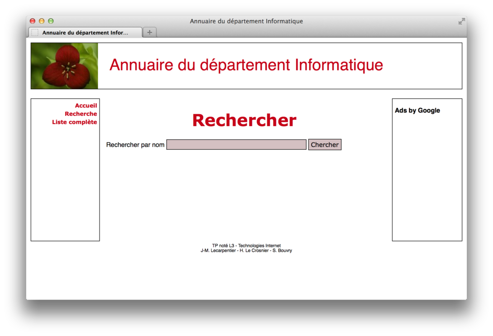 Formulaire de recherche